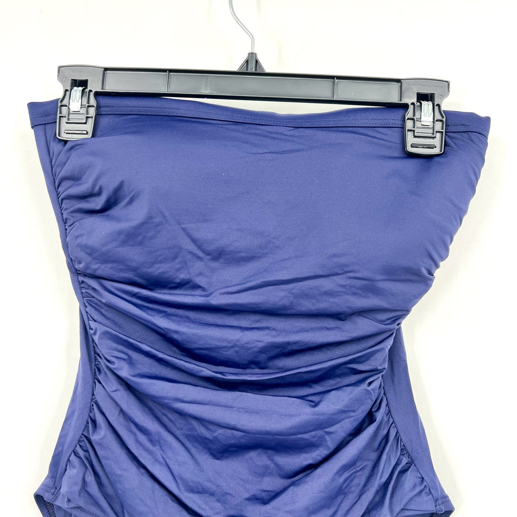 TOMMY BAHAMA Pearl Bandeau One Piece Swimsuit Size 6 Mare Navy Shirred NWT