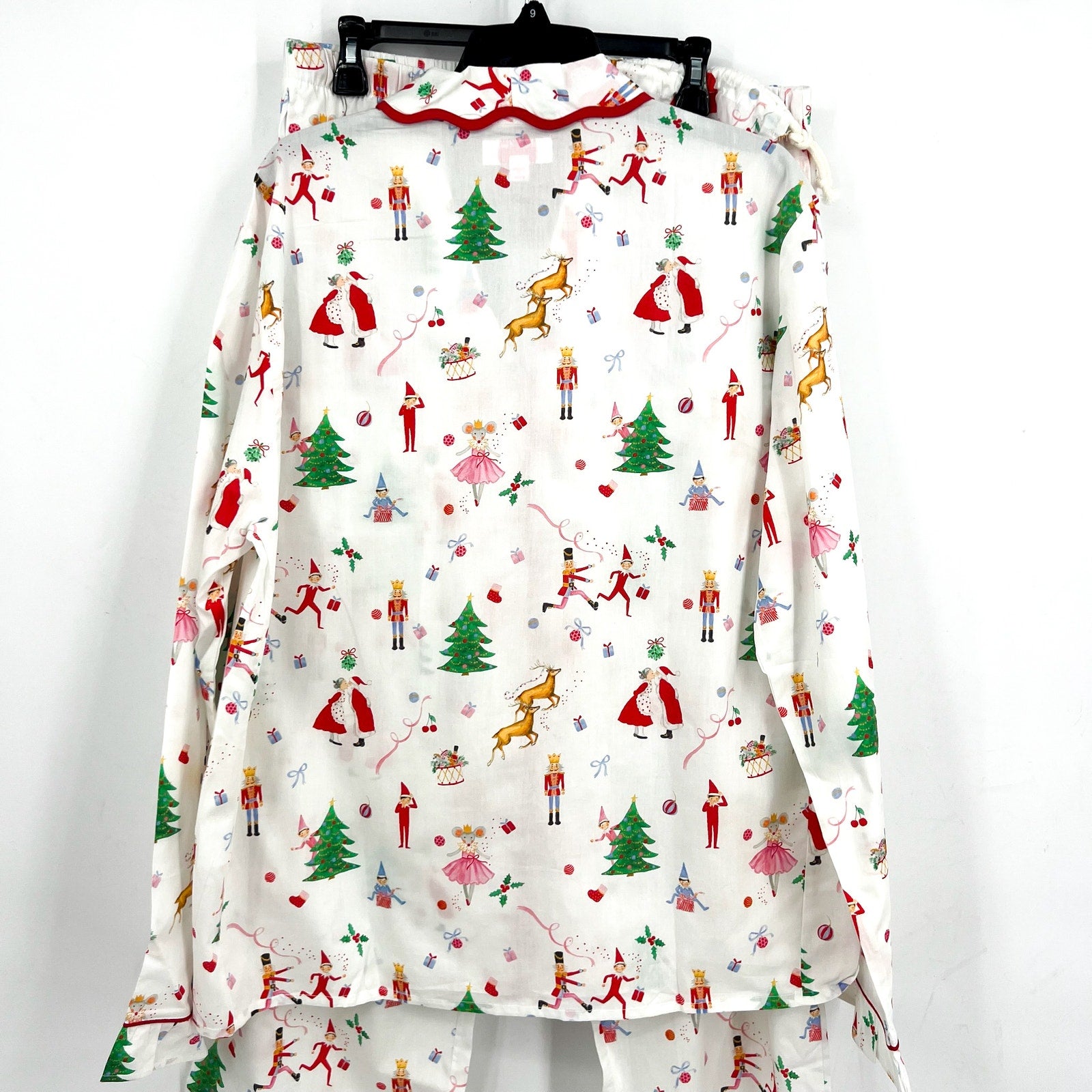SANT AND ABEL X KATHY HILTON Christmas Magic Cotton Pajamas Set XL White NWT