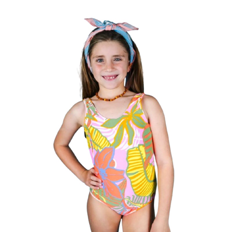 MAAJI Waves Infinity One Piece Swimsuit Girls 14 Pink Paradiso Reversible NWT