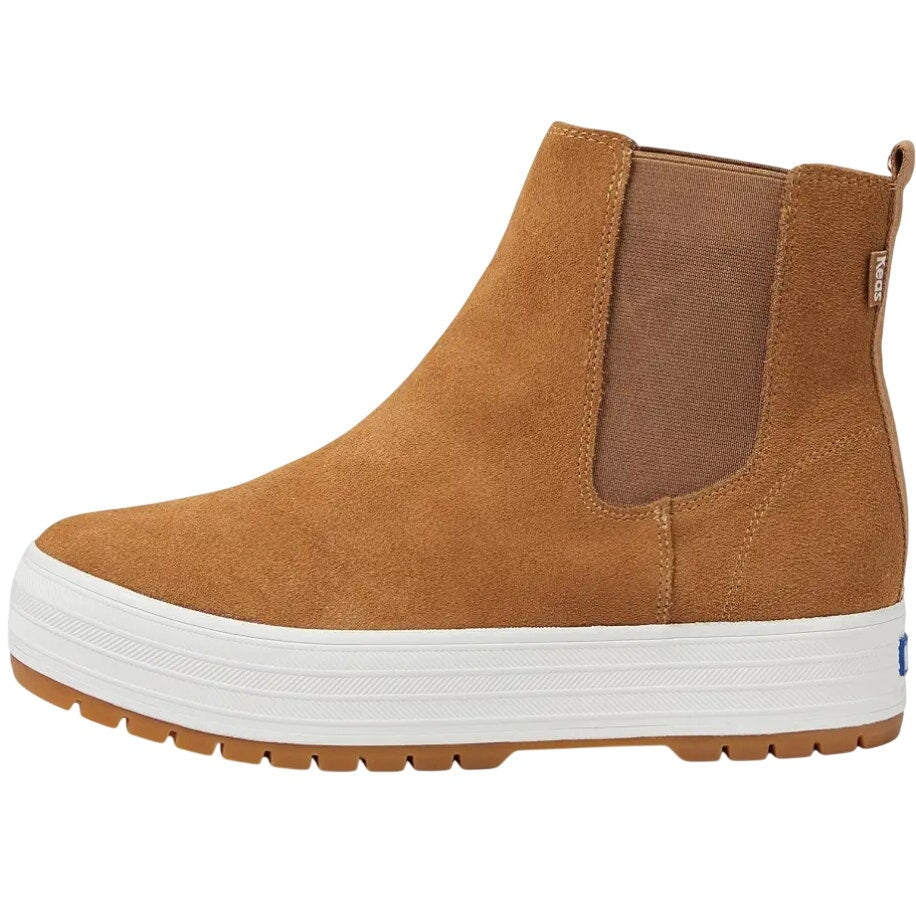 KEDS Womens The Platform Chelsea Boots Size 6.5 Brown Tan Suede NWOB