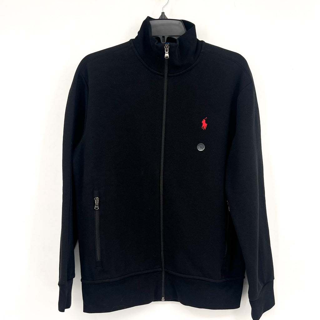 POLO RALPH LAUREN Men's Double-Knit Full Zip Track Jacket Small Polo Black NWT