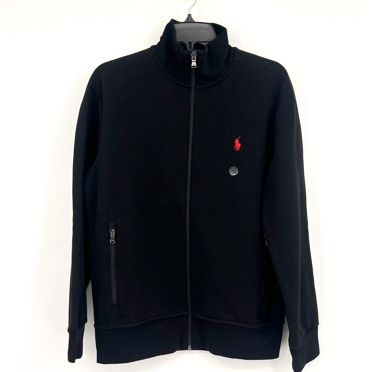 POLO RALPH LAUREN Men's Double-Knit Full Zip Track Jacket Small Polo Black NWT