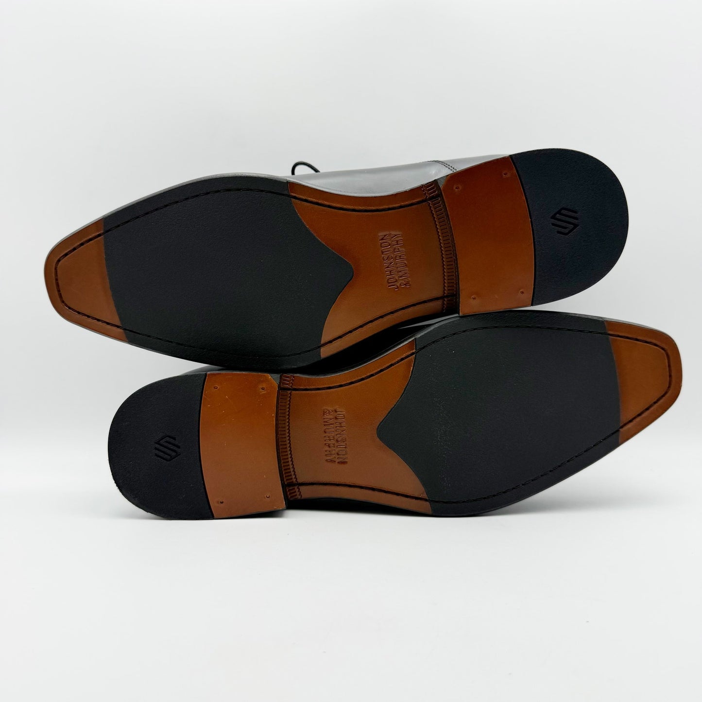 Johnston & Murphy Mens Sullivan Cap Toe Dress Shoes US 11 M Black Leather NIB