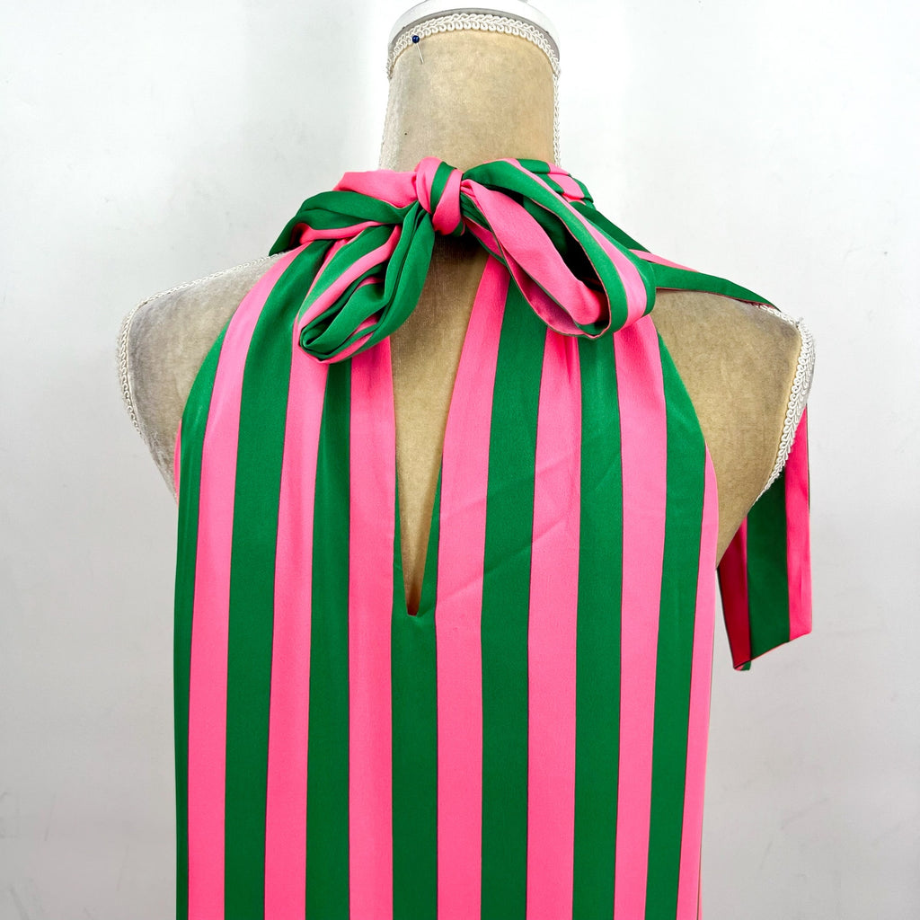 LILLY PULITZER Steph Halter Maxi Dress Size 6 Roxie Pink Green X Wide Stripe NWT
