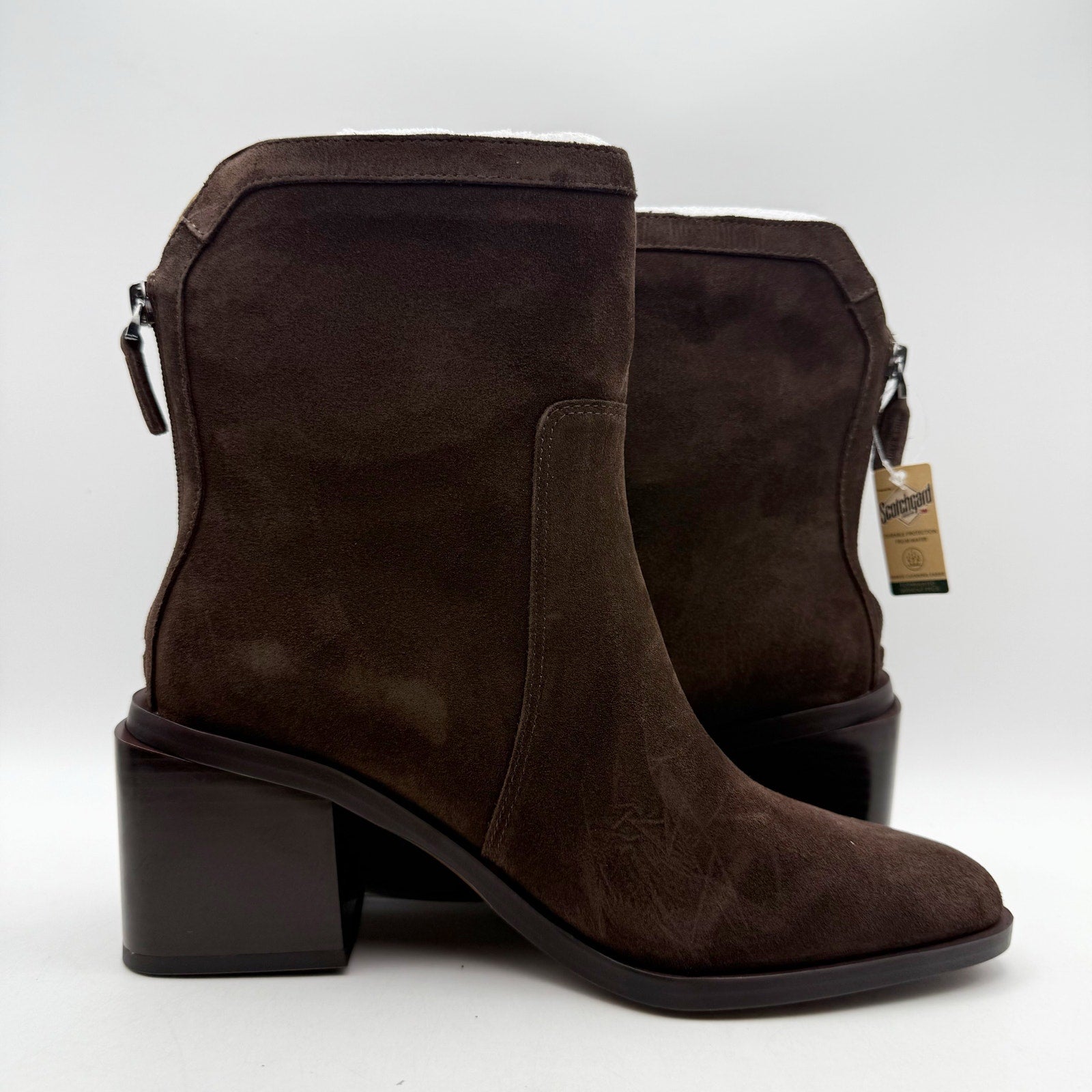 Vince Camuto Womens Kortimy Ankle Boots Size 9 Brown Suede Water Repellant NIB