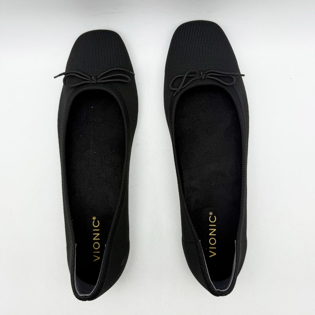 VIONIC Womens Klara Flats Size 11 Narrow EU 42 Black Knit NWOB