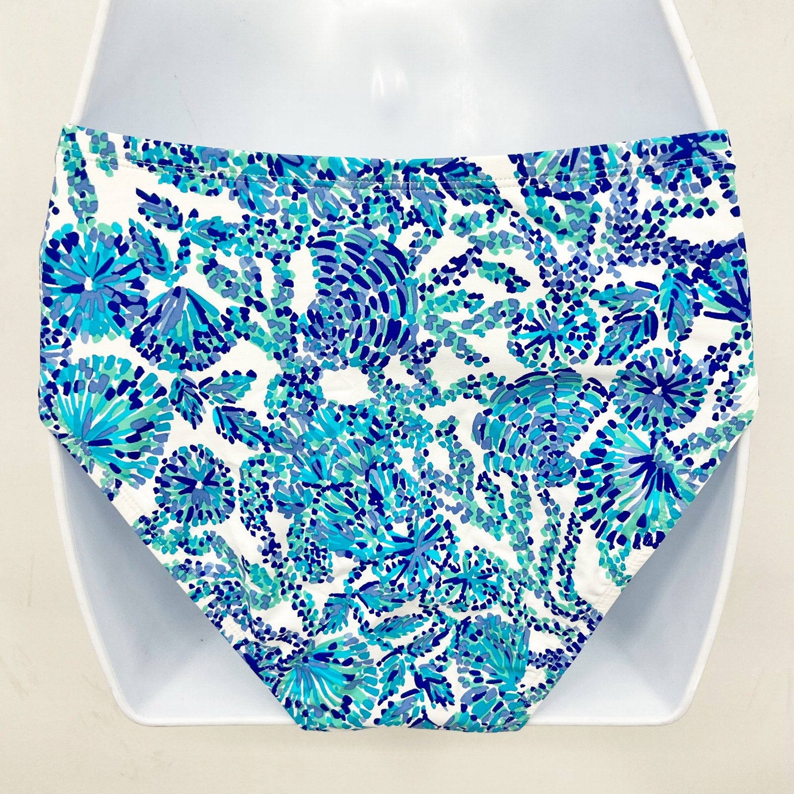 LILLY PULITZER Yarrow High-Waisted Bikini Bottom Size 2 Blue Turquoise Oasis NWT