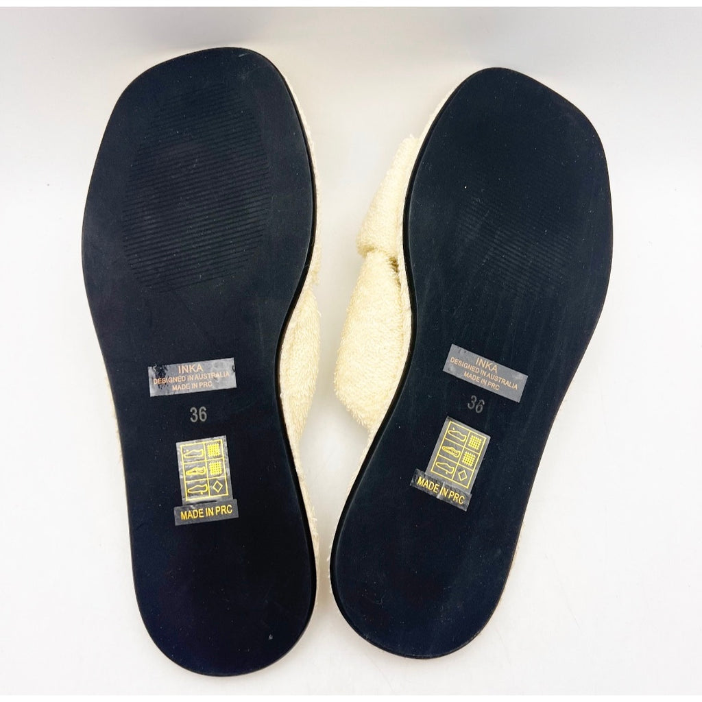 Senso Women's Inka IV Slide Sandals EU 36 US 6 Cream White Cotton NWOB