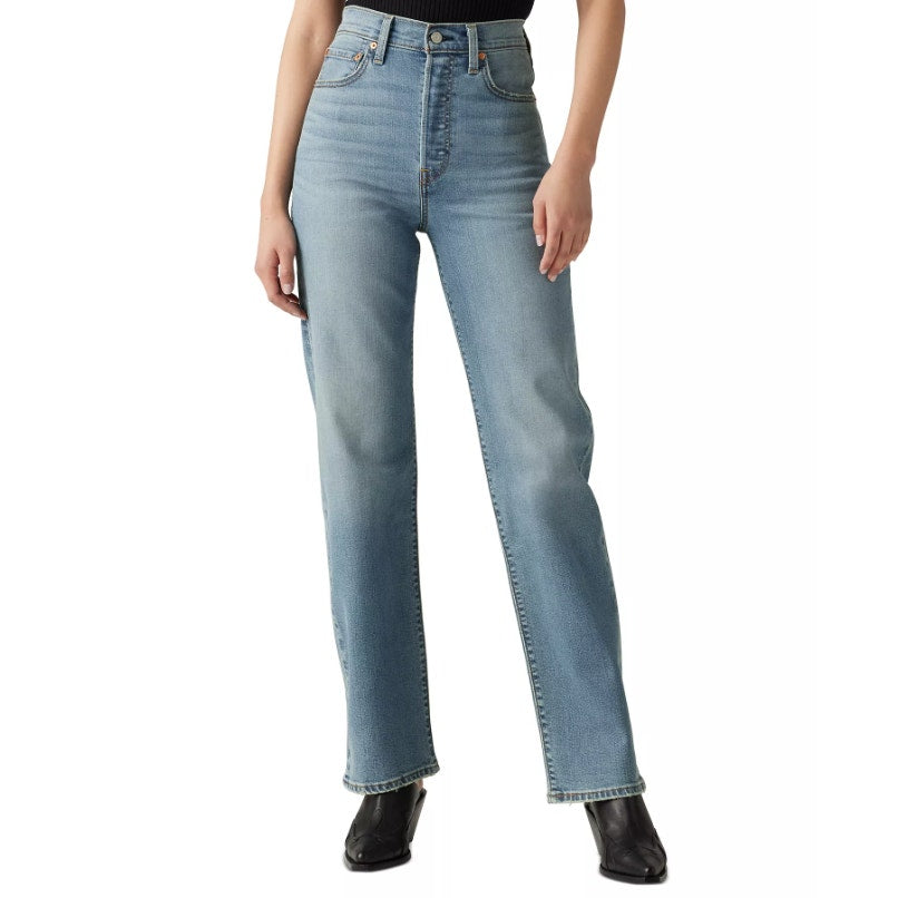 Levi's Womens Ribcage Straight Jeans 25x32 0 Blue Ringing Bells 79078-0017 NWT