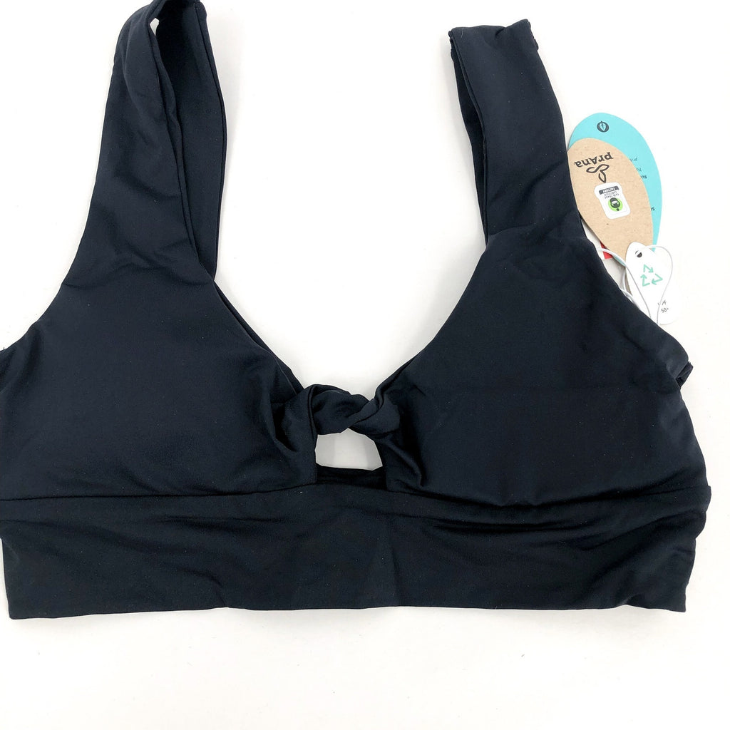 PRANA Women's Under The Palms Bikini Top Large Black Twist Front NWT