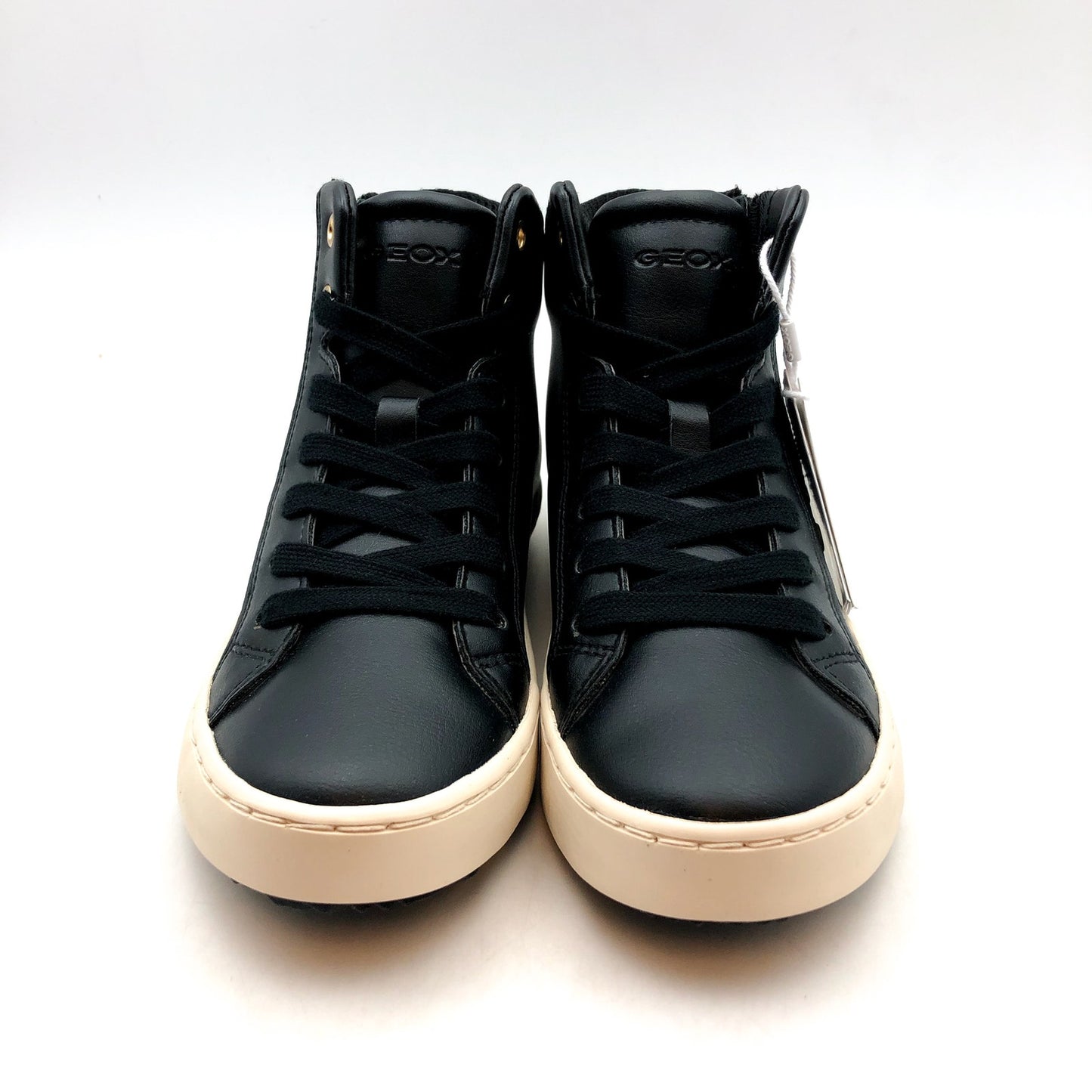 GEOX Girls J Kalispera High Top Sneakers US 3.5 EU 35 Black Star Lace Up NIB