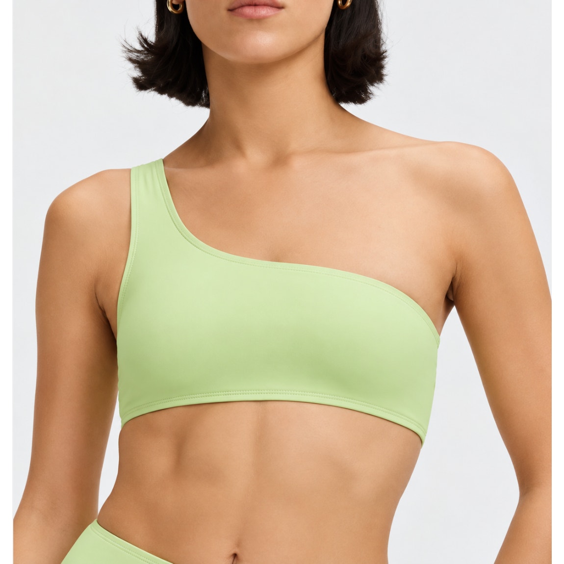 Good American Scuba Hot Shoulder Bikini Top Size 4 XL Swim Key Lime Green NWT