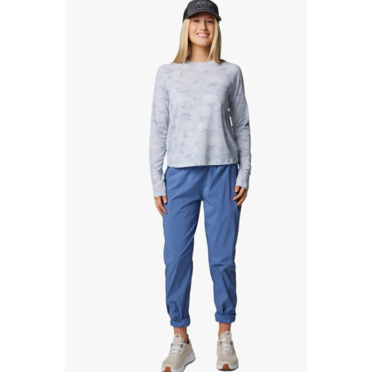 COLUMBIA PFG Womens Uncharted Knit Long Sleeve T-Shirt XS Cirrus Grey Waters NWT