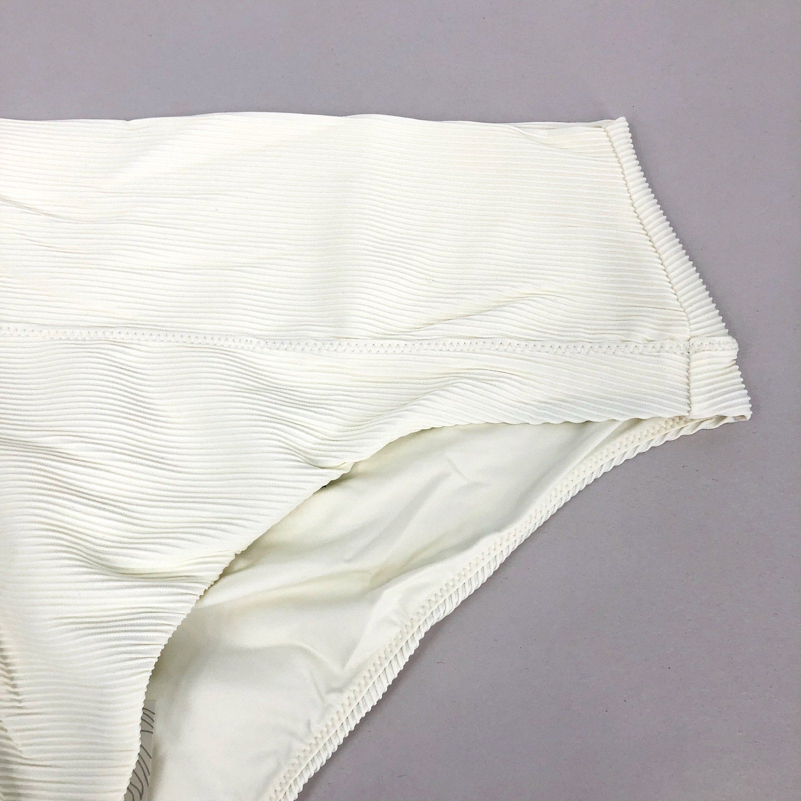 PRANA Women's Aurelia Swim Bottoms XL White Horchata Ottoman High Waist NWT