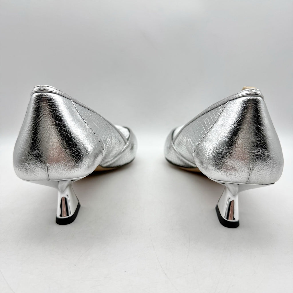 Franco Sarto Womens Darcy Pumps US 8.5 Wide EU 39 Silver NIB