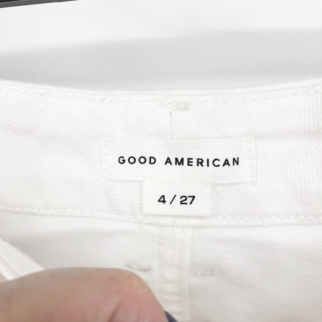 GOOD AMERICAN Good 90s Straight Jeans 27x31 US 4 White Denim High Rise NWT