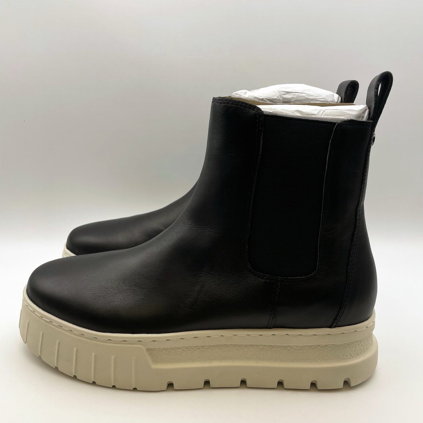 J/Slides Women's Riley Chelsea Boot Size 10 Black Leather Platform NIB