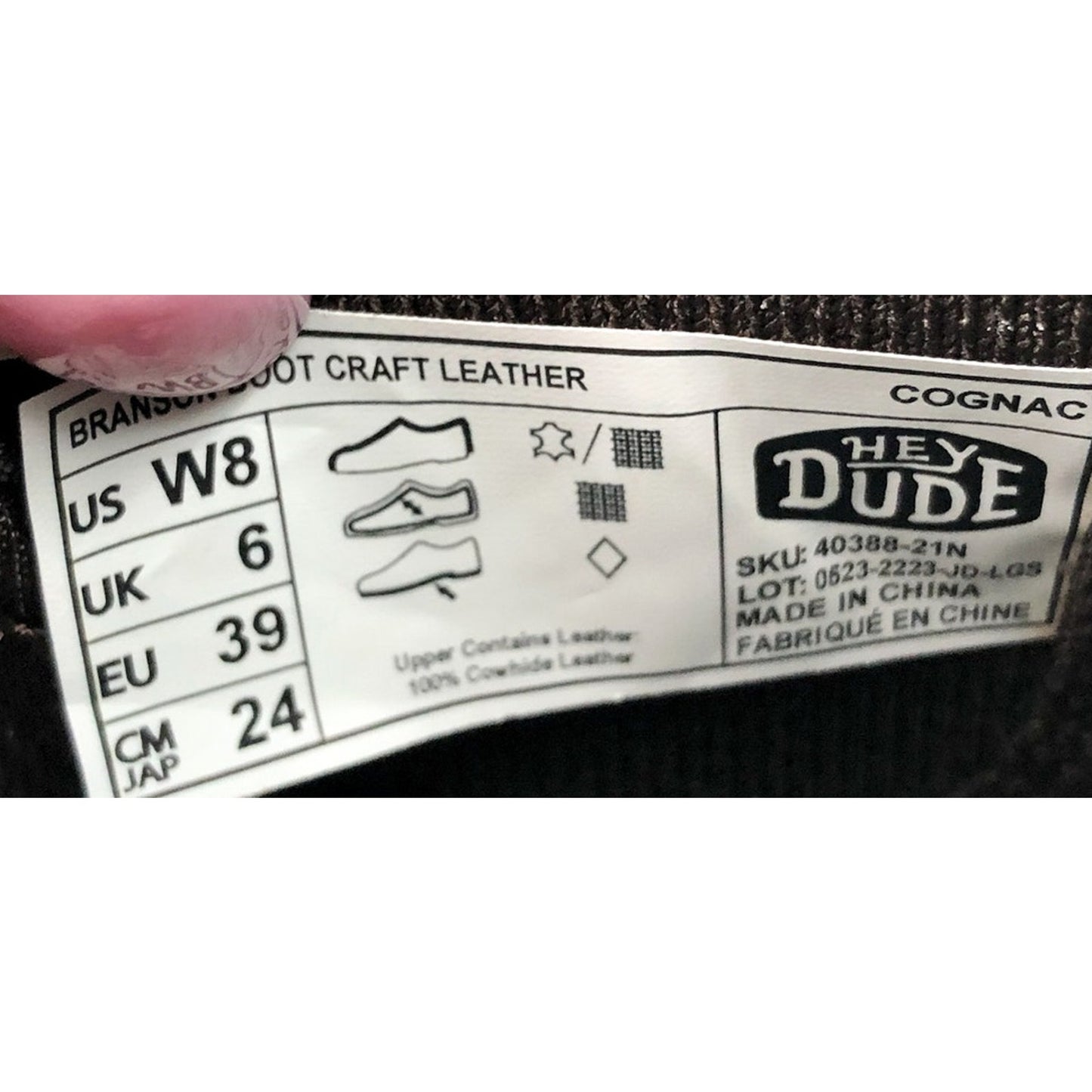 Hey Dude Womens Branson Ankle Bootie US 8 Cognac Leather Water Resistant NIB