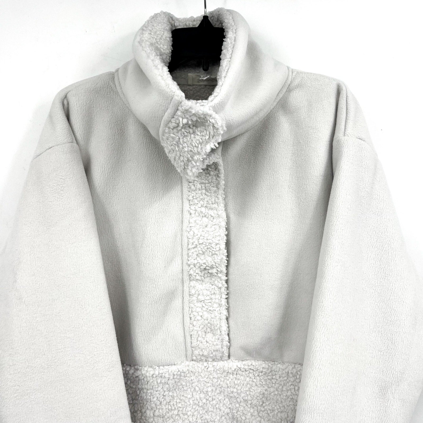 Splendid Womens Sienna Teddy Jacket Size XS Light Grey Pullover NWT