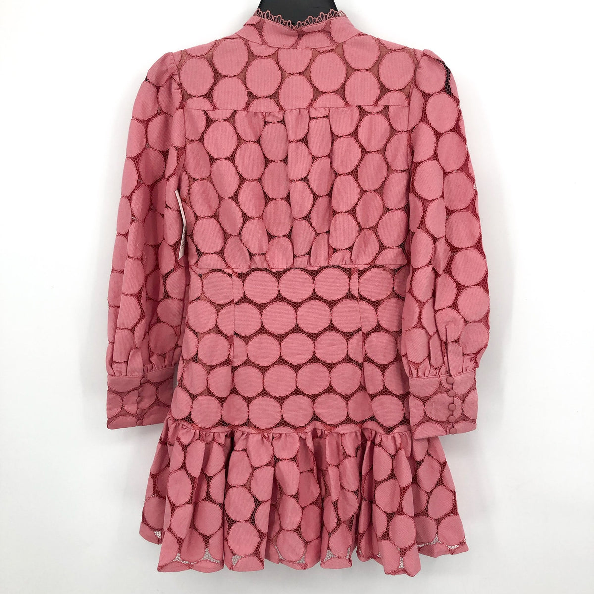 BARDOT JUNIOR Girl's Talina Lace Trim Dress Size 12 Lili Pink Long Sleeves NWT