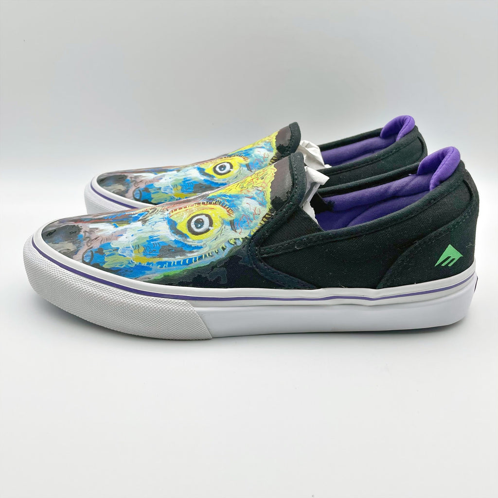 Emerica x Dinosaur Jr Mens Wino Slip-On Shoes Size 8 Black Multicolor Sweep NIB
