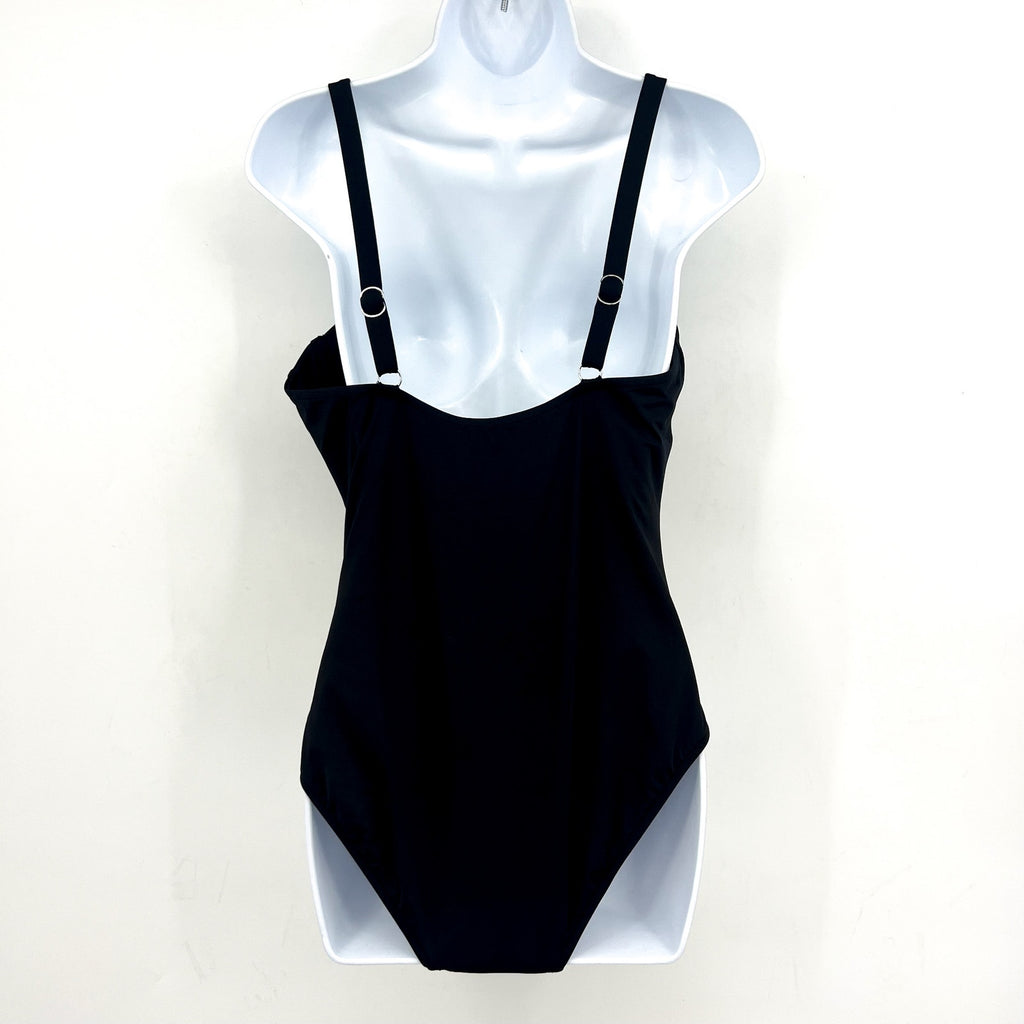 SEAFOLLY Women's Underwire One Piece Swimsuit Size 4 Black Ruched NWT