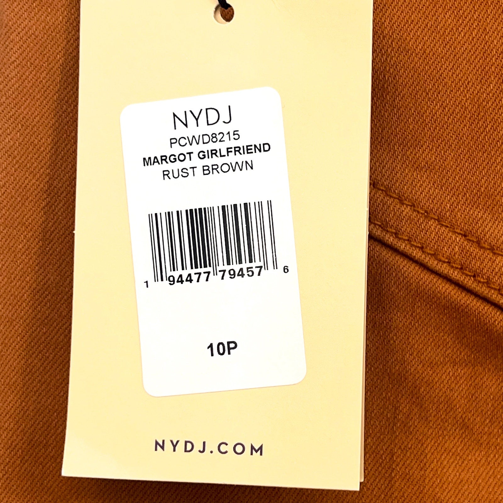 NYDJ Womens Margot Girlfriend Jeans Size 10 PETITE Rust Brown Straight Leg NWT