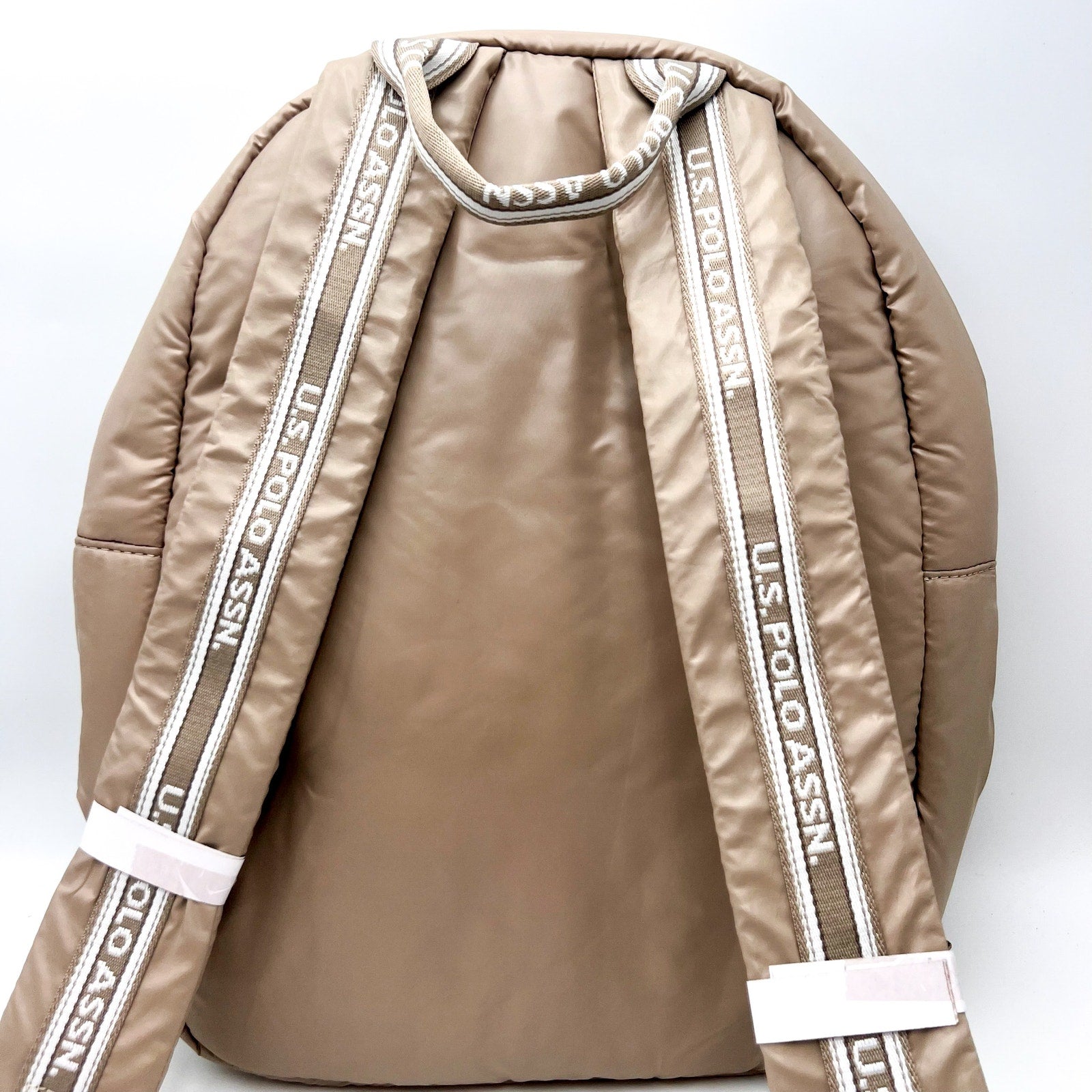 U.S POLO ASSN. Quilted Nylon Backpack One Size Taupe Beige NWT
