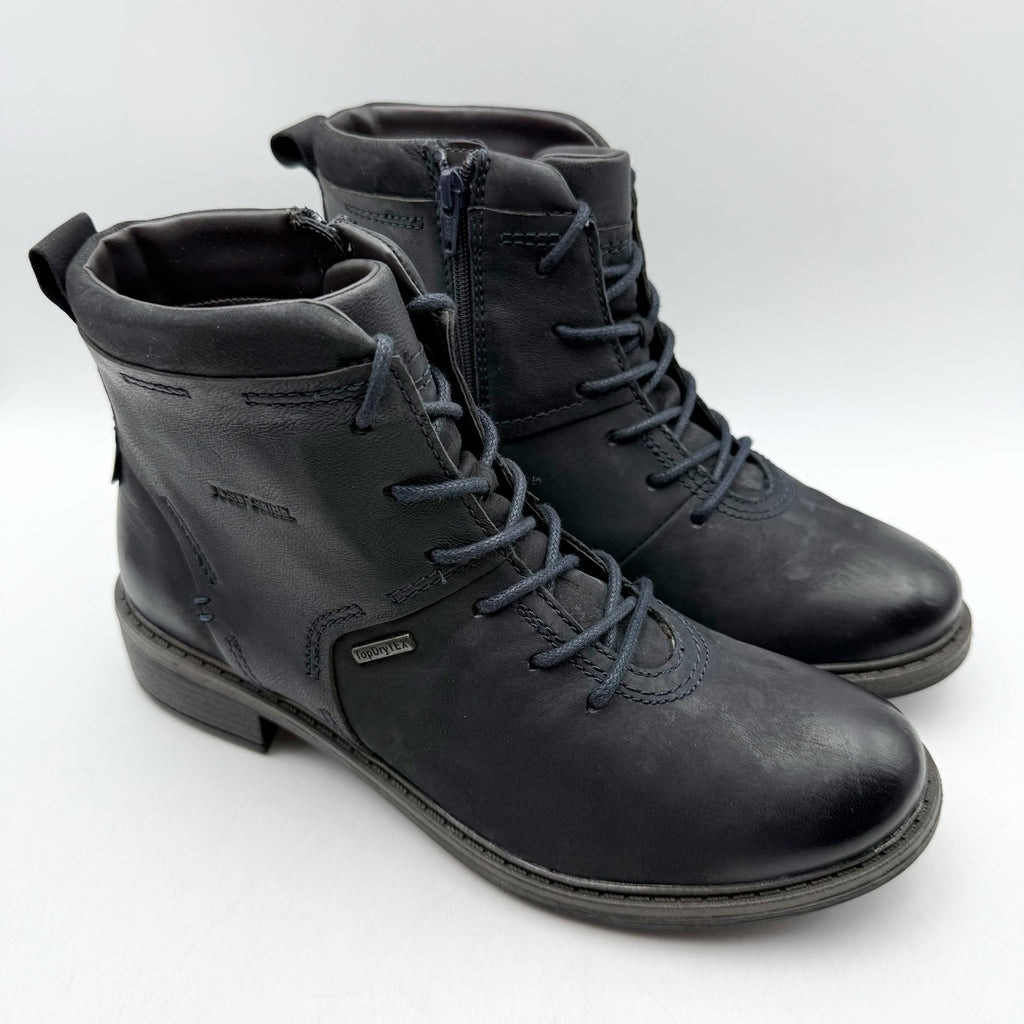 Josef Seibel Womens Selena 50 Boots EU 39 US 8-8.5 Blue Leather Waterproof NIB