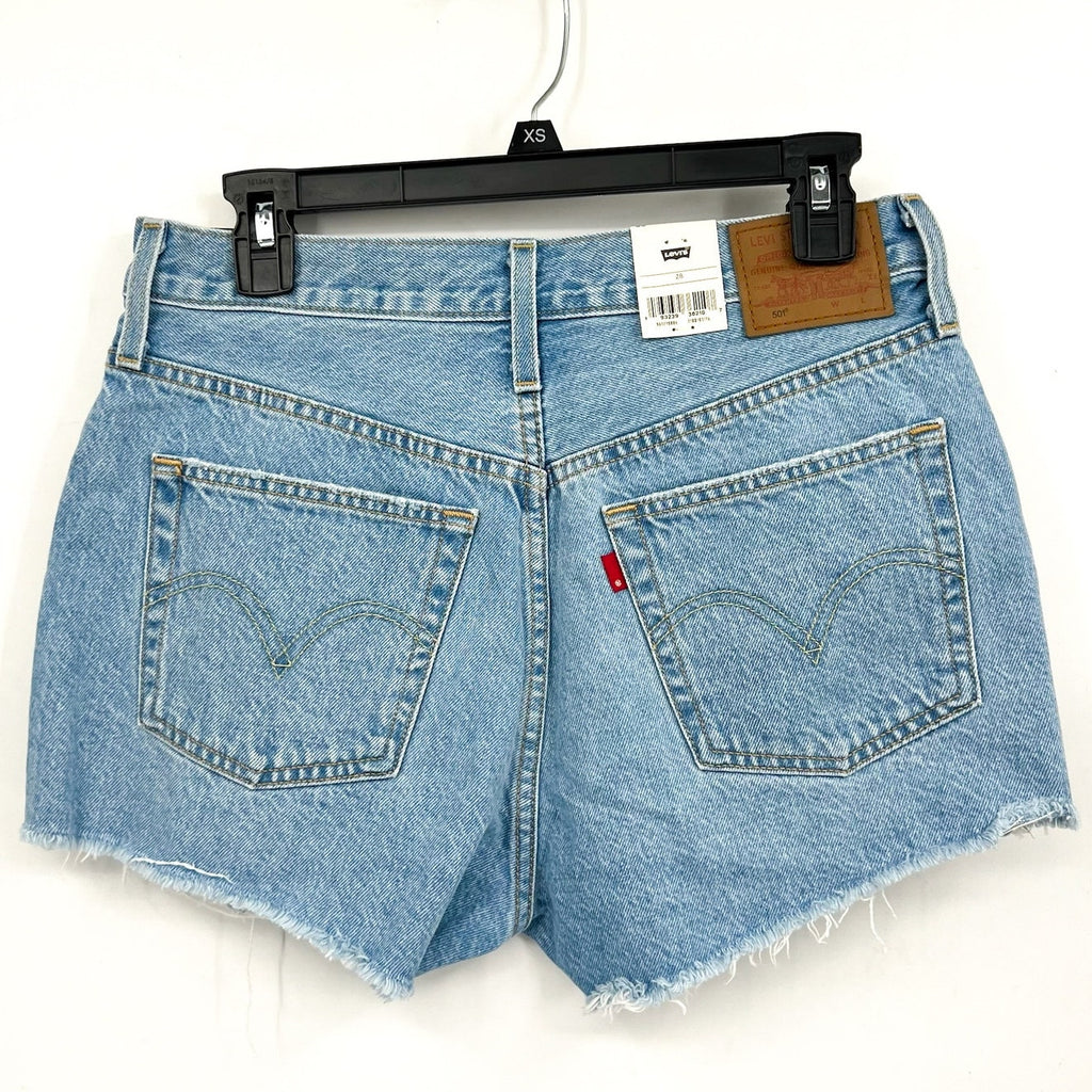 LEVI'S Womens 501 Original Fit Denim Shorts Size 28 US 6 Blue 56327-0086 NWT