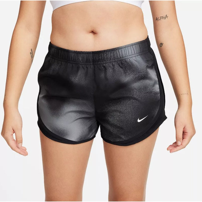 NIKE Women's Tempo Running Shorts XS Black Gray Gradient Printed Liner NWT