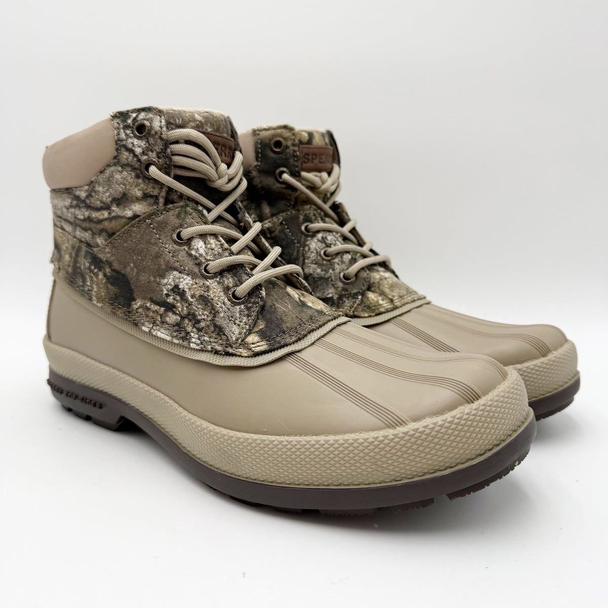 Sperry Mens Coldbay Chukka Realtree Duck Boots Size 8 M Green Tan Waterproof NIB