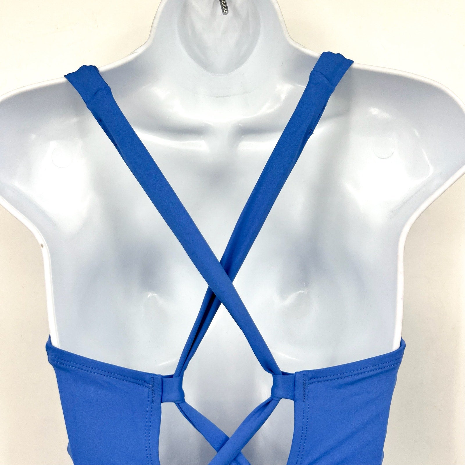 TOMMY BAHAMA Novelty Pearl One-Piece Swimsuit 10 Cornflower Blue Lace-Back NWOT