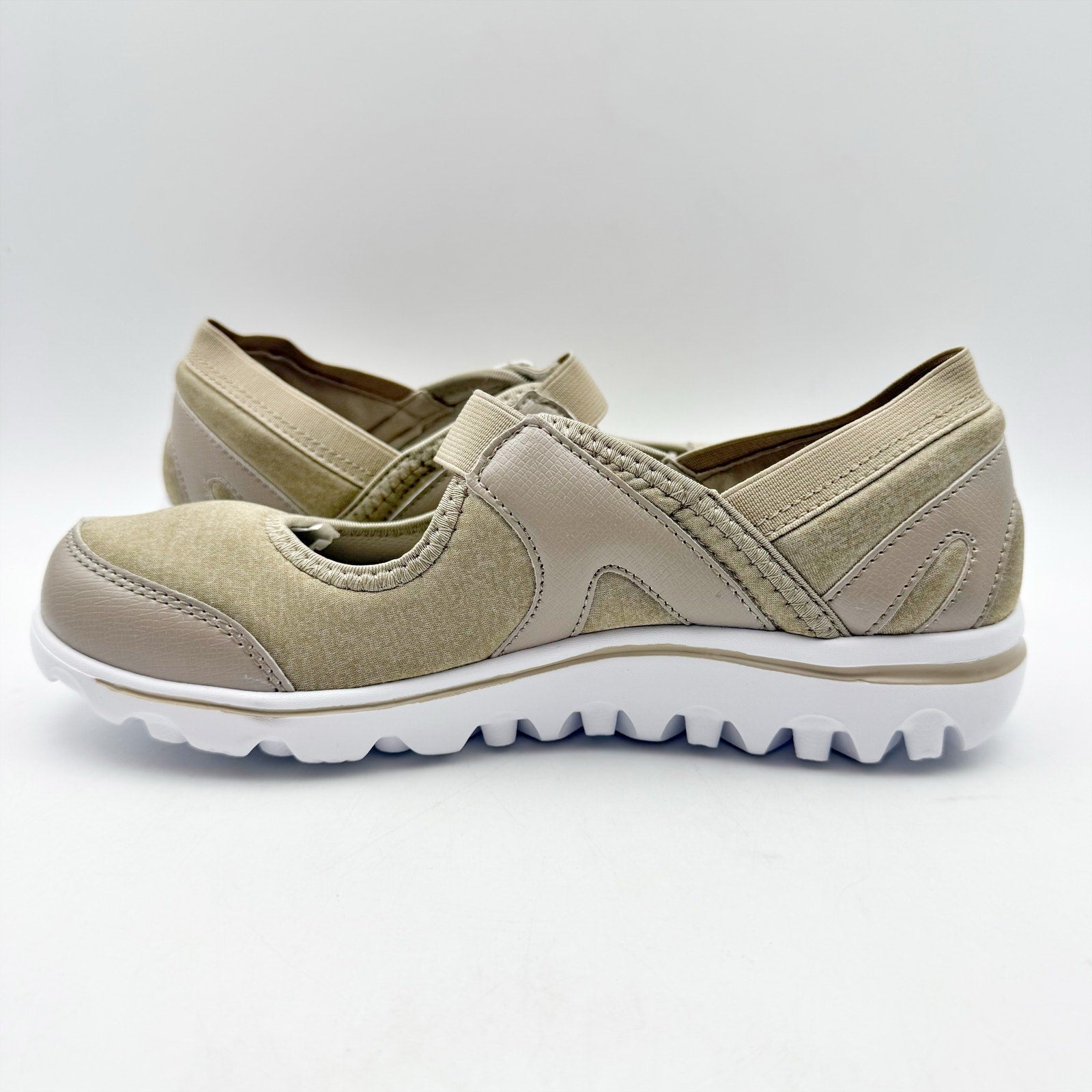 Propet Womens Onalee Mary Jane Shoes US 7 Narrow Beige Casual Flats Diabetic NIB