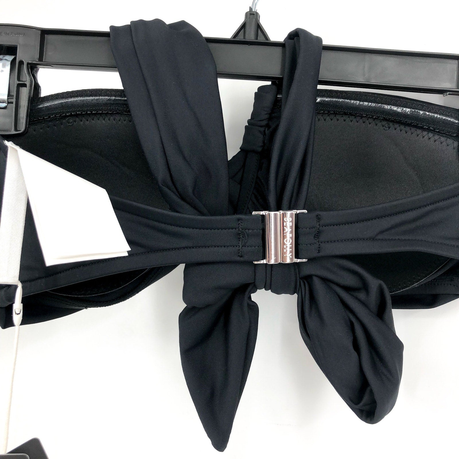 SEAFOLLY Women's Bikini Set Size 2 Black Halter Bandeau & Twist Band Hipster NWT