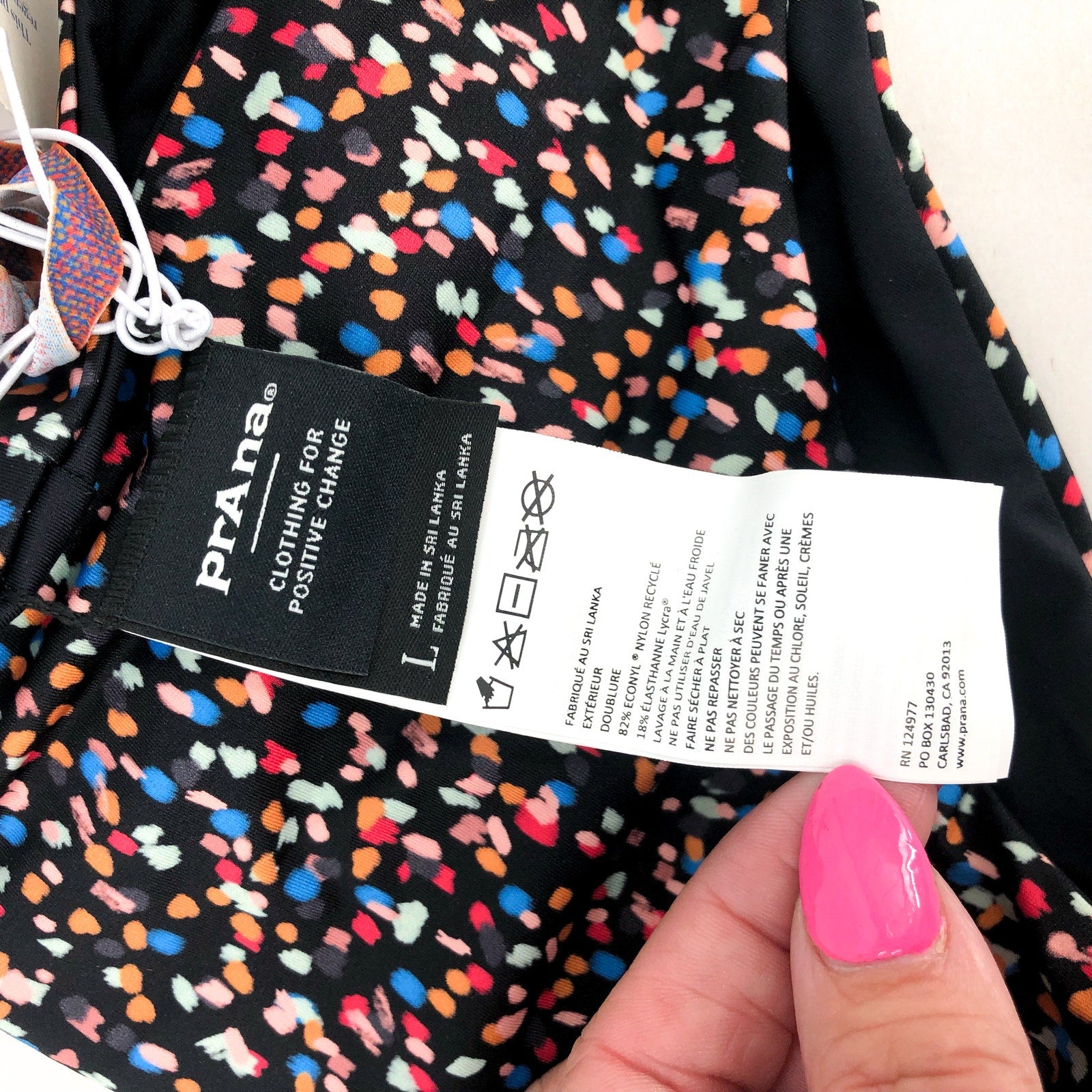 PRANA Women's Gemma Reversible Bikini Bottom Large Black Alotta Dot NWT