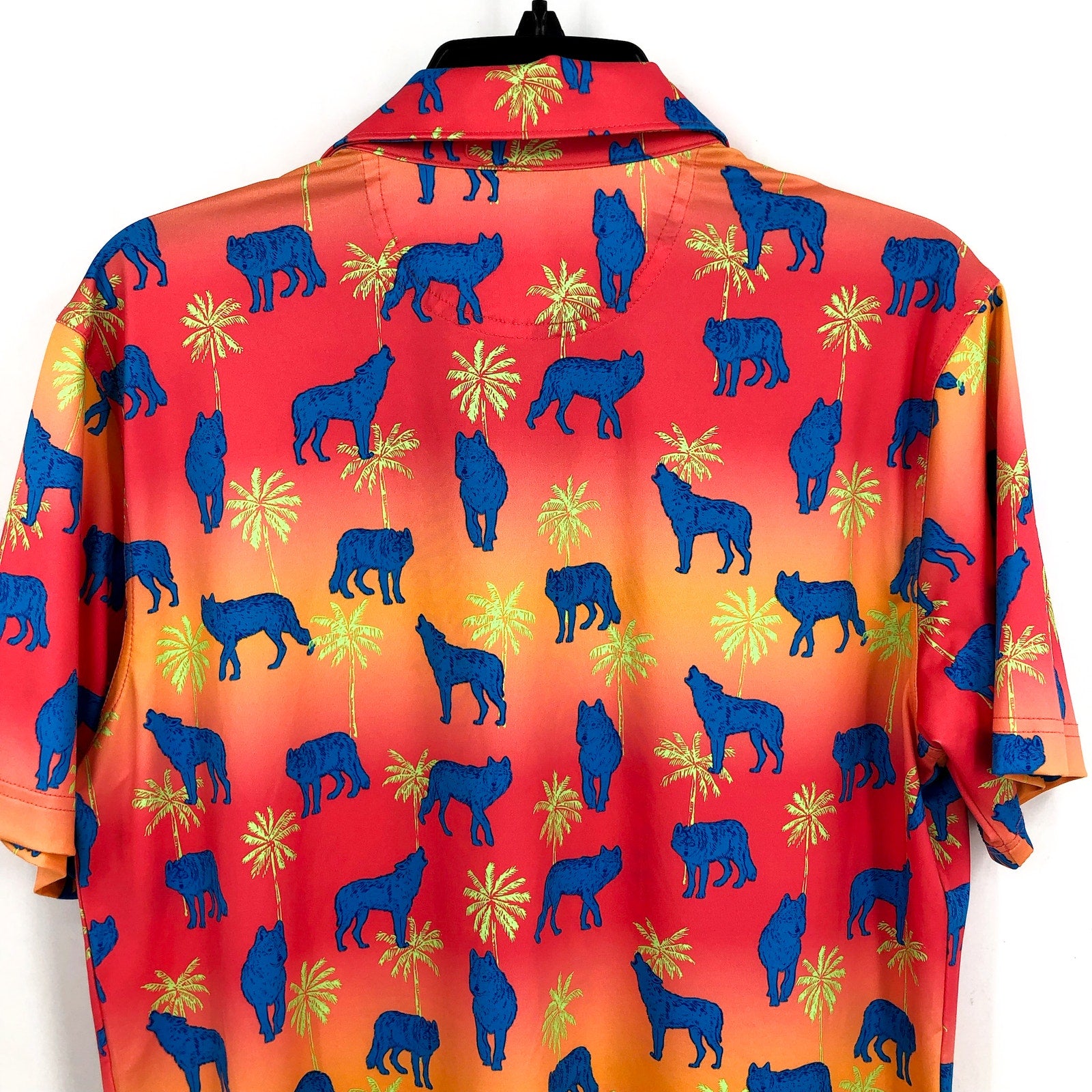 CHUBBIES Mens Howler Moon Performance Polo Shirt 2.0 Small Pink Yellow Multi NWT