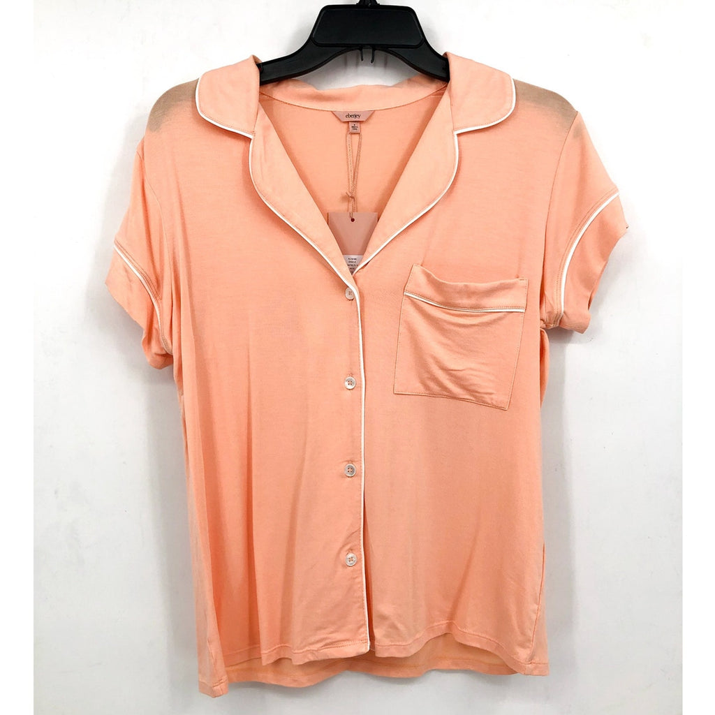 EBERJEY Gisele Shortie Short PJ Set Small Peach Parfait Ivory TENCEL Modal NWT