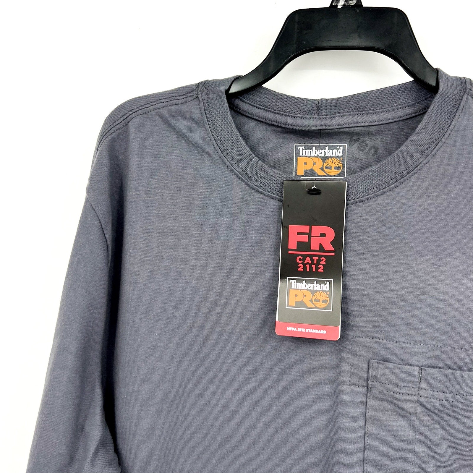 TIMBERLAND PRO Mens Cotton Core Flame-Resistant LS T-Shirt Large Gray NWT