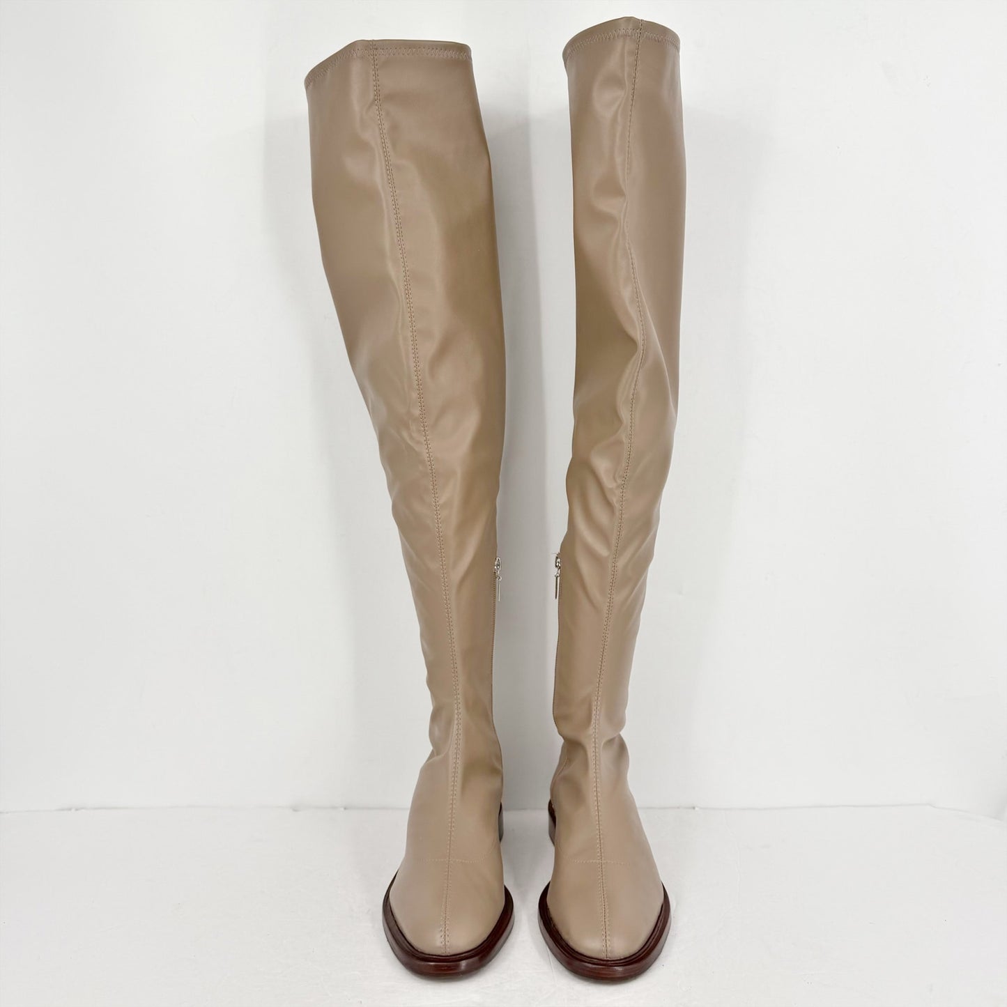 Schutz Womens Kaolin Over The Knee Flat Boots US 8 B EU 38.5 Beige NWOB