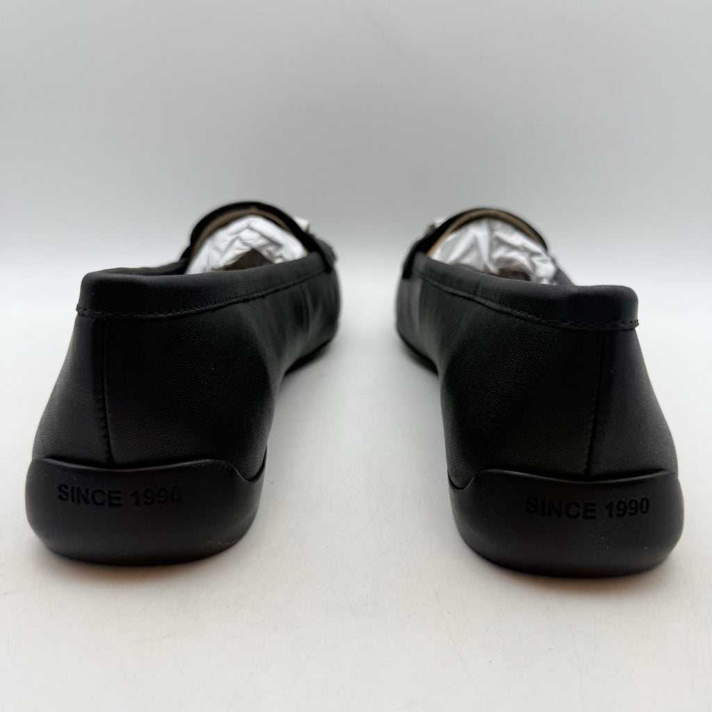 Franco Sarto Womens Faris Slip On Flats US 9.5 Black Vegan Leather Loafers NIB