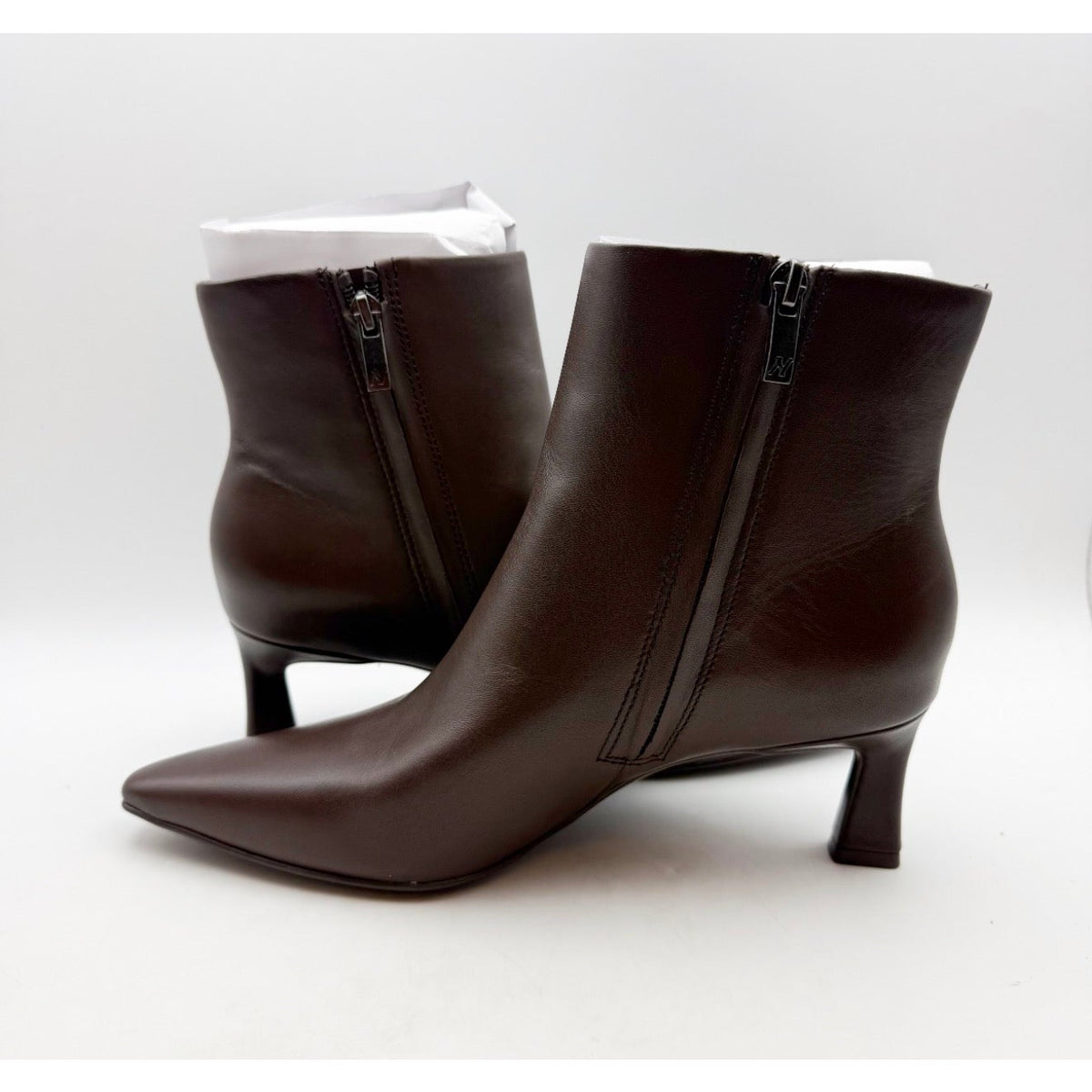 NATURALIZER Womens Deesha Ankle Booties Size 8 EU 38 Brown Leather Heels NIB