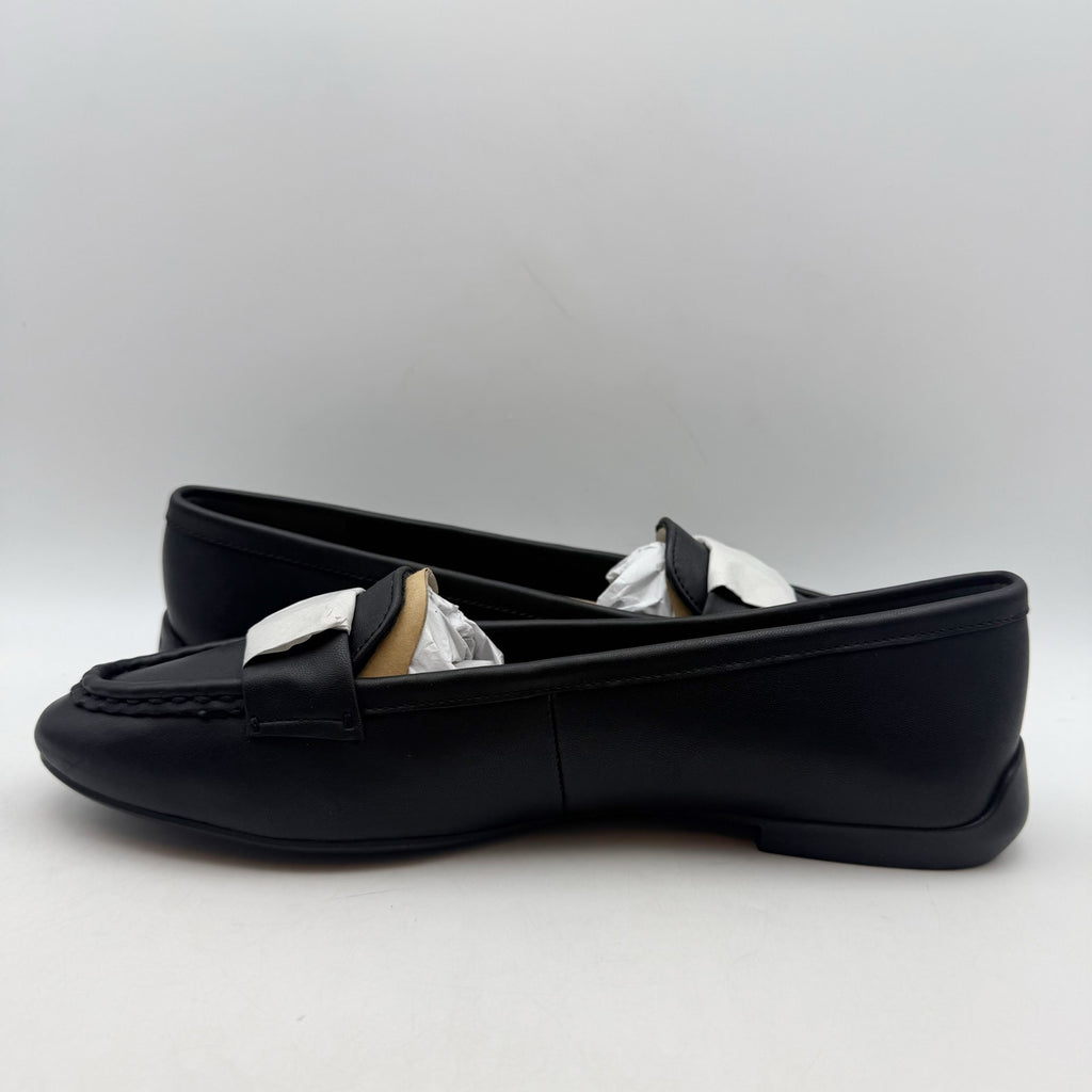 Franco Sarto Womens Faris Slip On Flats US 9.5 Black Vegan Leather Loafers NIB
