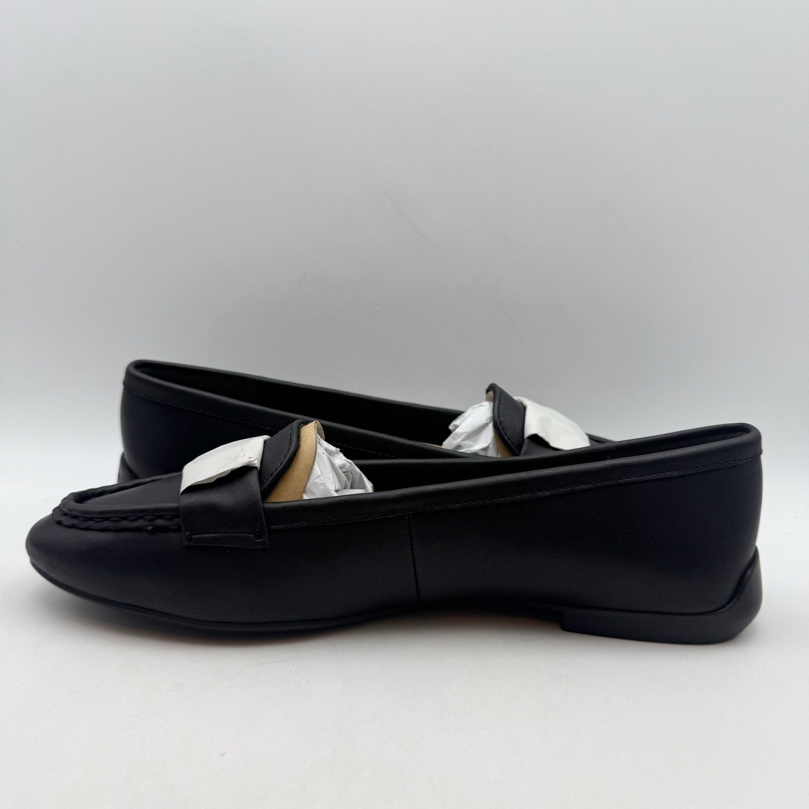 Franco Sarto Womens Faris Slip On Flats US 9.5 Black Vegan Leather Loafers NIB