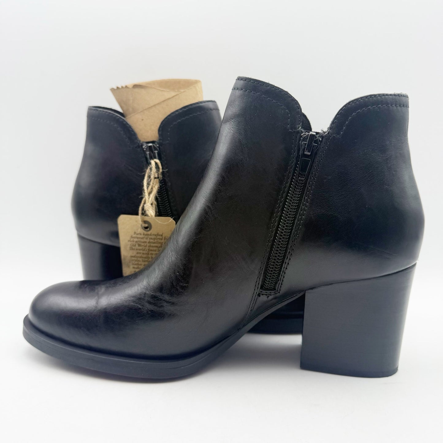 Born Womens Olivia Ankle Booties US 8.5 M EU 39 Black Leather NIB