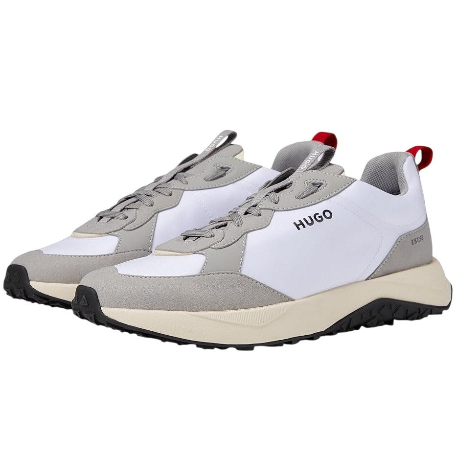 HUGO Mens Kane Runner Casual Sneakers Size 11 EU 44 White Hugo Boss NIB