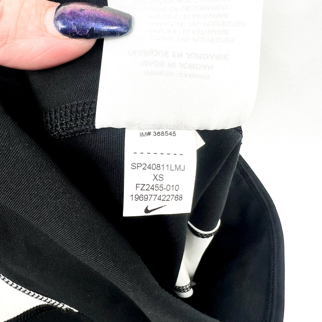 NIKE Women's One Full-length Leggings XS Black White Colorblock Mid-rise NWT