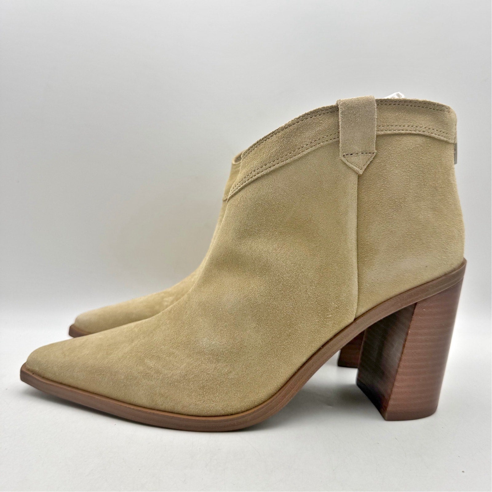 Vince Camuto Womens Wellinda Ankle Bootie Size 11 Tan Suede Heel Ankle Boot NWOB