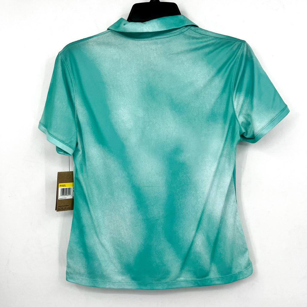 NIKE Womens Dri-FIT Short-Sleeve Golf Polo Shirt Small Blue Green Print NWT