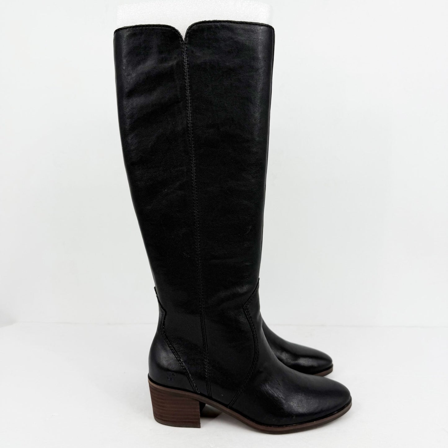 Lucky Brand Womens Cashlin Heeled Knee High Boots US 6.5 M Black Leather NIB